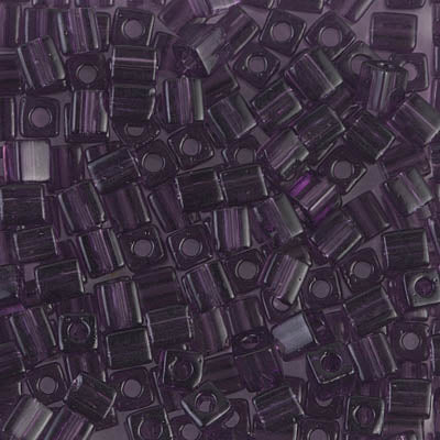 3mm Transparent Amethyst Miyuki Cube Bead (125 Gm) #157