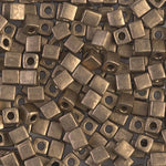 4mm Matte Metallic Dark Bronze Miyuki Cube Bead (125 Gm) #2006