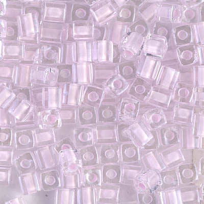 4mm Pink Lined Crystal Miyuki Cube Bead (125 Gm) #207