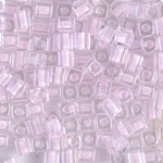 1.8mm Pink Lined Crystal Miyuki Cube Bead (125 Gm) #207