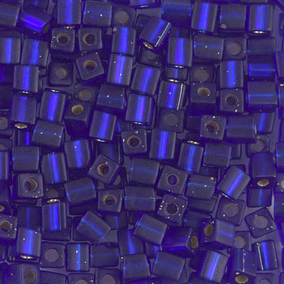 3mm Matte Silver Lined Cobalt Miyuki Cube Bead (125 Gm) #20F