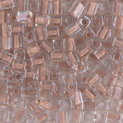 4mm Blush Lined Crystal Miyuki Cube Bead (125 Gm) #215