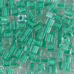 1.8mm Dark Mint Green Lined Crystal Miyuki Cube Bead (125 Gm) #219