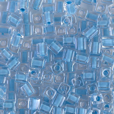 1.8mm Sky Blue Lined Crystal Miyuki Cube Bead (125 Gm) #221