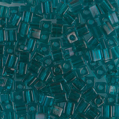 3mm Transparent Teal Miyuki Cube Bead (125 Gm) #2405