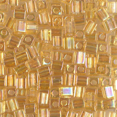 1.8mm Transparent Light Topaz AB Miyuki Cube Bead (125 Gm) #251