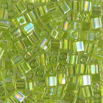 1.8mm Transparent Chartreuse AB Miyuki Cube Bead (125 Gm) #258
