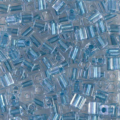 3mm Sparkling Sky Blue Lined Crystal Miyuki Cube Bead (125 Gm) #2606