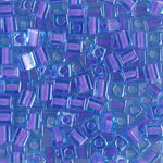 1.8mm Lilac Lined Aqua Miyuki Cube Bead (125 Gm) #2640