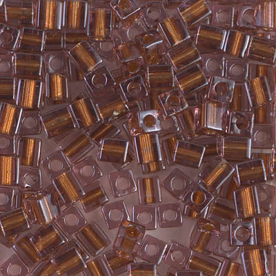 4mm Sparkling Copper Lined Amethyst Miyuki Cube Bead (125 Gm) #2646