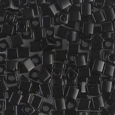 1.8mm Black Miyuki Cube Bead (125 Gm) #401