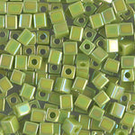 4mm Opaque Chartreuse AB Miyuki Cube Bead (125 Gm) #479