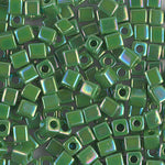 4mm Opaque Green AB Miyuki Cube Bead (125 Gm) #480