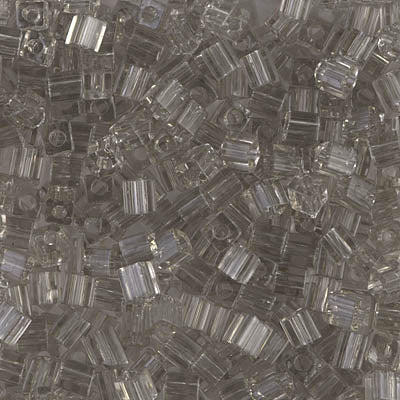 3mm Transparent Taupe Miyuki Cube Bead (125 Gm) #2412