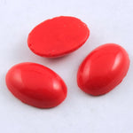 10mm x 15mm Opaque Cherry Red Oval Cabochon (2 Pcs) #293-General Bead