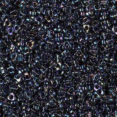 2.8mm Metallic Variegated Blue Iris Miyuki Triangle Spacer Beads (125 Gm) #SPTR28-455