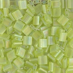 5mm Matte Transparent Chartreuse AB Miyuki Tila Beads #TL-143FR