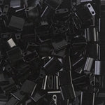 5mm Opaque Black Miyuki Tila Beads #TL-401