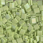 5mm Matte Opaque Chartreuse AB Miyuki Tila Beads #TL-416FR