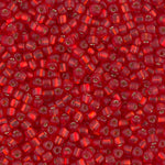 8/0 Matte Silver Lined Flame Red Miyuki Triangle Seed Bead (125 Gm) #10F