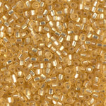 8/0 Matte Silver Lined Gold Miyuki Triangle Seed Bead (125 Gm) #1102F