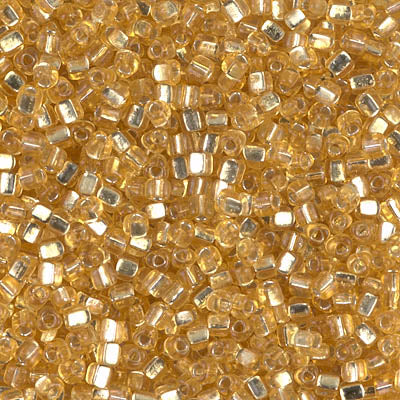 8/0 Silver Lined Gold Miyuki Triangle Seed Bead (125 Gm) #1102