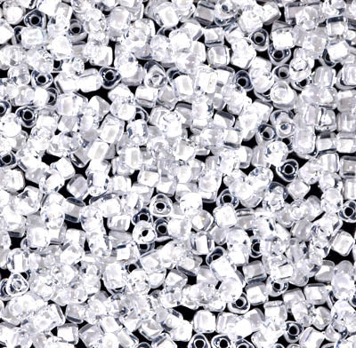 10/0 White Lined Crystal Miyuki Triangle Seed Bead (125 Gm) #1104