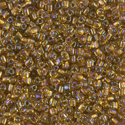 5/0 Sparkling Topaz Lined Topaz AB Miyuki Triangle Seed Bead (125 Gm) #1126