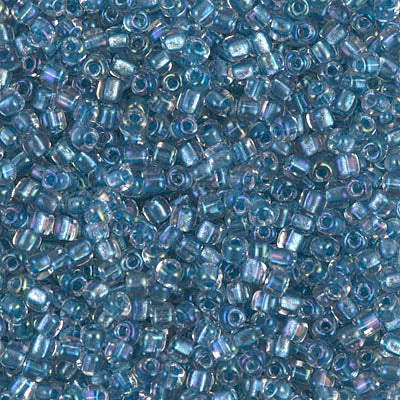 5/0 Sparkling Light Blue Lined Crystal AB Miyuki Triangle Seed Bead (125 Gm) #1137