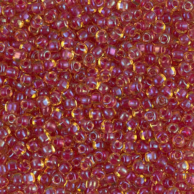 8/0 Cranberry Lined Topaz Luster Miyuki Triangle Seed Bead (125 Gm) #1164