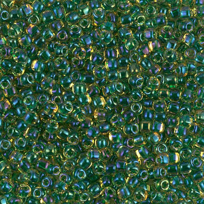 5/0 Emerald Lined Topaz Luster Miyuki Triangle Seed Bead (125 Gm) #1165