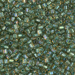 8/0 Sparkling Light Green Lined Topaz Luster Miyuki Triangle Seed Bead (125 Gm) #1168