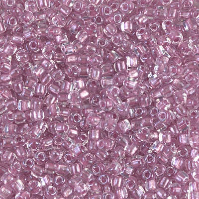 10/0 Sparkling Peony Pink Lined Crystal Miyuki Triangle Seed Bead (125 Gm) #1524