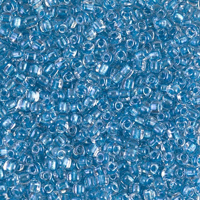 8/0 Sparkling Sky Blue Lined Crystal Miyuki Triangle Seed Bead (125 Gm) #1529