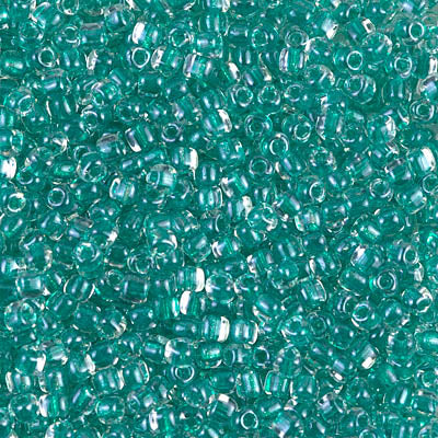 10/0 Sparkling Dark Aqua Green Lined Crystal Miyuki Triangle Seed Bead (125 Gm) #1555