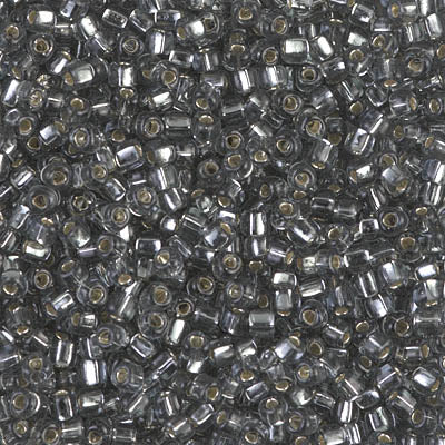 8/0 Silver Lined Dark Gray Miyuki Triangle Seed Bead (125 Gm) #1805