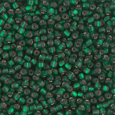 10/0 Matte Silver Lined Dark Green Miyuki Triangle Seed Bead (125 Gm) #1806F