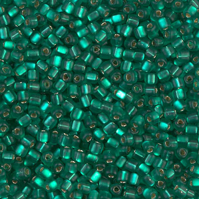 10/0 Matte Silver Lined Emerald Miyuki Triangle Seed Bead (125 Gm) #1807F