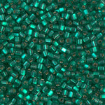 8/0 Matte Silver Lined Emerald Miyuki Triangle Seed Bead (125 Gm) #1807F