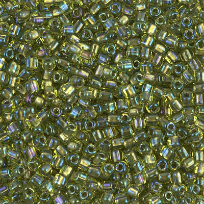 5/0 Sparkling Lined Chartreuse AB Miyuki Triangle Seed Bead (125 Gm) #1813