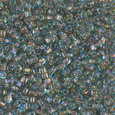 8/0 Sparkling Light Bronze Lined Aqua Luster Miyuki Triangle Seed Bead (125 Gm) #1825