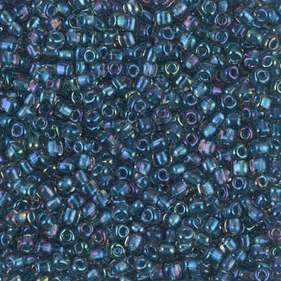 10/0 Sparkling Lined Midnight Blue AB Miyuki Triangle Seed Bead (125 Gm) #1831