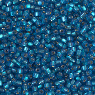10/0 Matte Silver Lined Capri Blue Miyuki Triangle Seed Bead (125 Gm) #25F