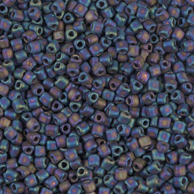 10/0 Matte Black AB Miyuki Triangle Seed Bead (125 Gm) #401FR
