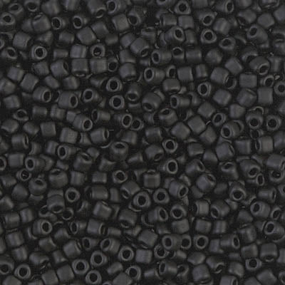 10/0 Matte Black Miyuki Triangle Seed Bead (125 Gm) #401F