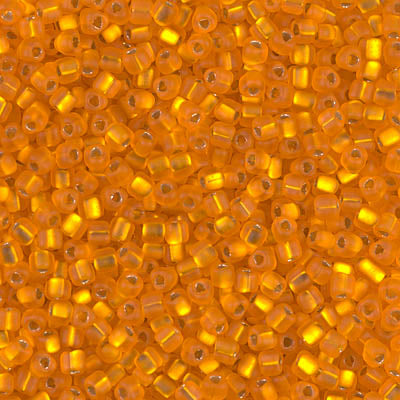 10/0 Matte Silver Lined Orange Miyuki Triangle Seed Bead (125 Gm) #8F