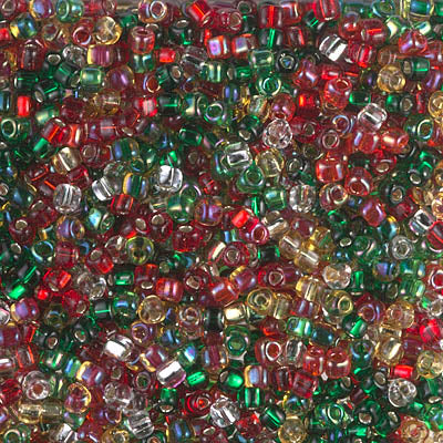 10/0 Miyuki Triangle Seed Bead Mix- Rockin' Christmas (125 Gm) #MIX-10