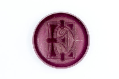 21mm Amethyst "E" Vintage Glass Initial Cabochon #XS72-E
