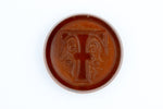 21mm Smoked Topaz "T" Vintage Glass Initial Cabochon #XS72-T