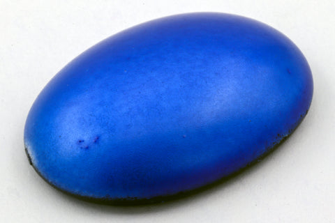 Vintage 18mm x 25mm Brushed Metallic Blue Oval Cabochon #XS102-C